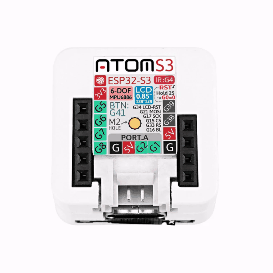 M5 ATOM S3 背面ピン配置ステッカー