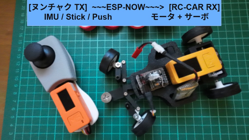 M5StickC-IMUコントローラー — ヌンチャク TX と RC-CAR