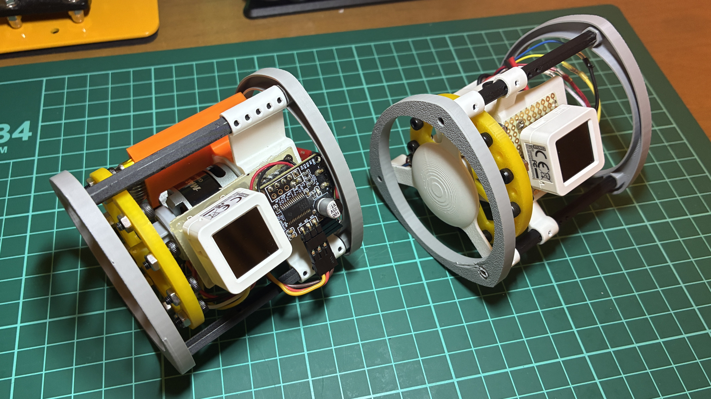 左が 2208 の Mini RW、右が DC モータ版。どちらも同じ形のルーロー